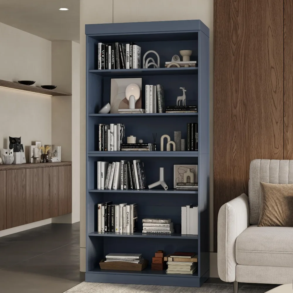 Solid Wood Bookcase - 6-Tier Bookshelf, 71.5