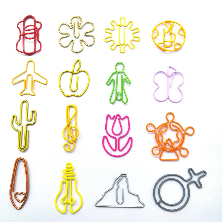 Updating 30 Different Shape Paper Clips Metal Multi-style Dog Rabbit House Paper Clip Bookmark Metal Creative Office Stationery