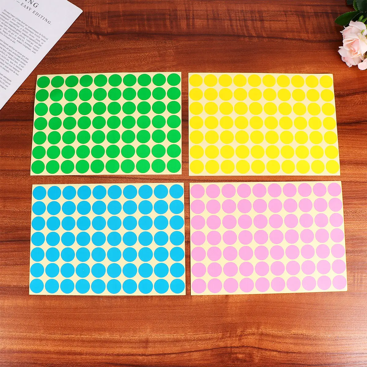 30Sheets Colorful Dot Shaped Self-Adhesive Gift Tag Stickers for Balloons Cards Parcels Wraps Halloween Birthday Wedding