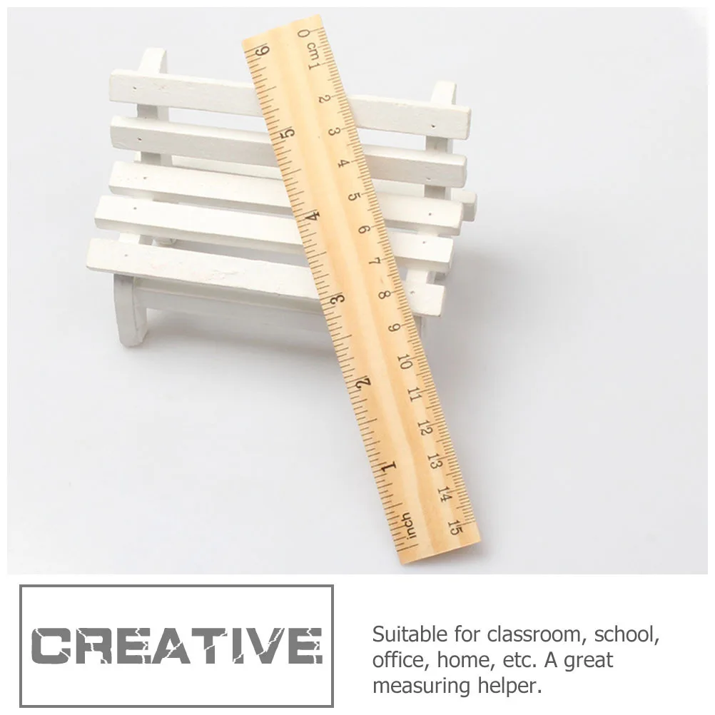 

16pcs Wooden Straight Ruler 30Cm Double Scale Vintage Measuring Tool For School Office Home Study Drawing Mapping Design