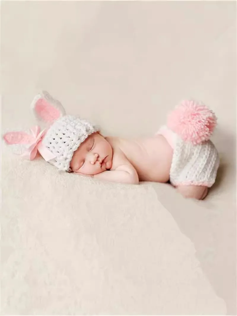 0-3M Newborn Baby Photography Clothing Girls Shooting Clothes Rabbit Baby Photography Props Newborn Photography Accessories