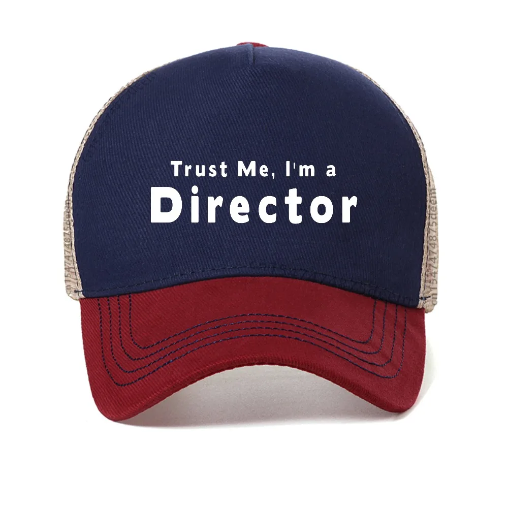 Trust Me I'm A Director mesh baseball cap fashion Vintage Style graphic Cool Snapback hat summer Casual Breathable sun hats