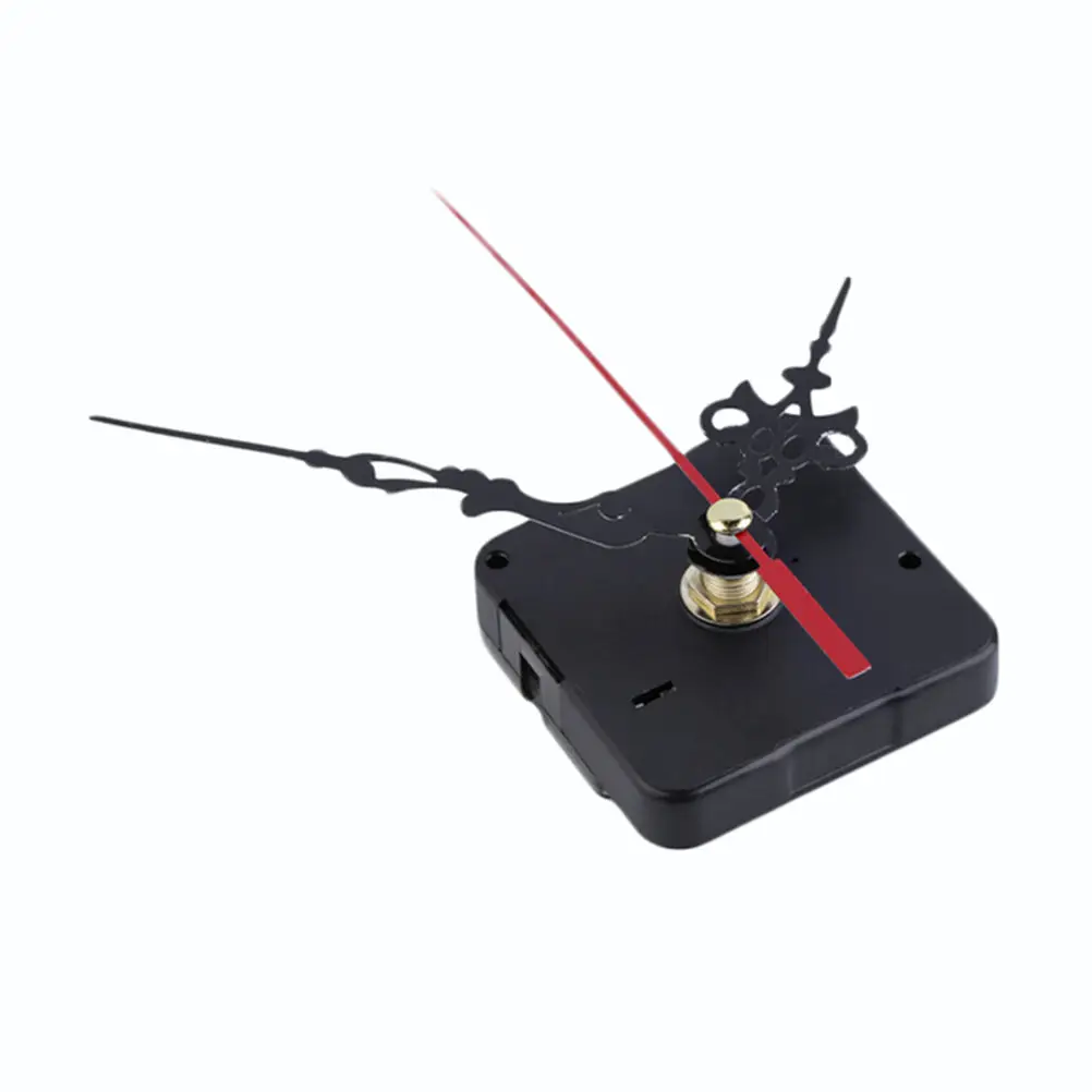 Heiße Neue 1Set Stille Wanduhr Quarzwerk Mechanismus Schwarz Rot DIY Stunde/Minute Hand