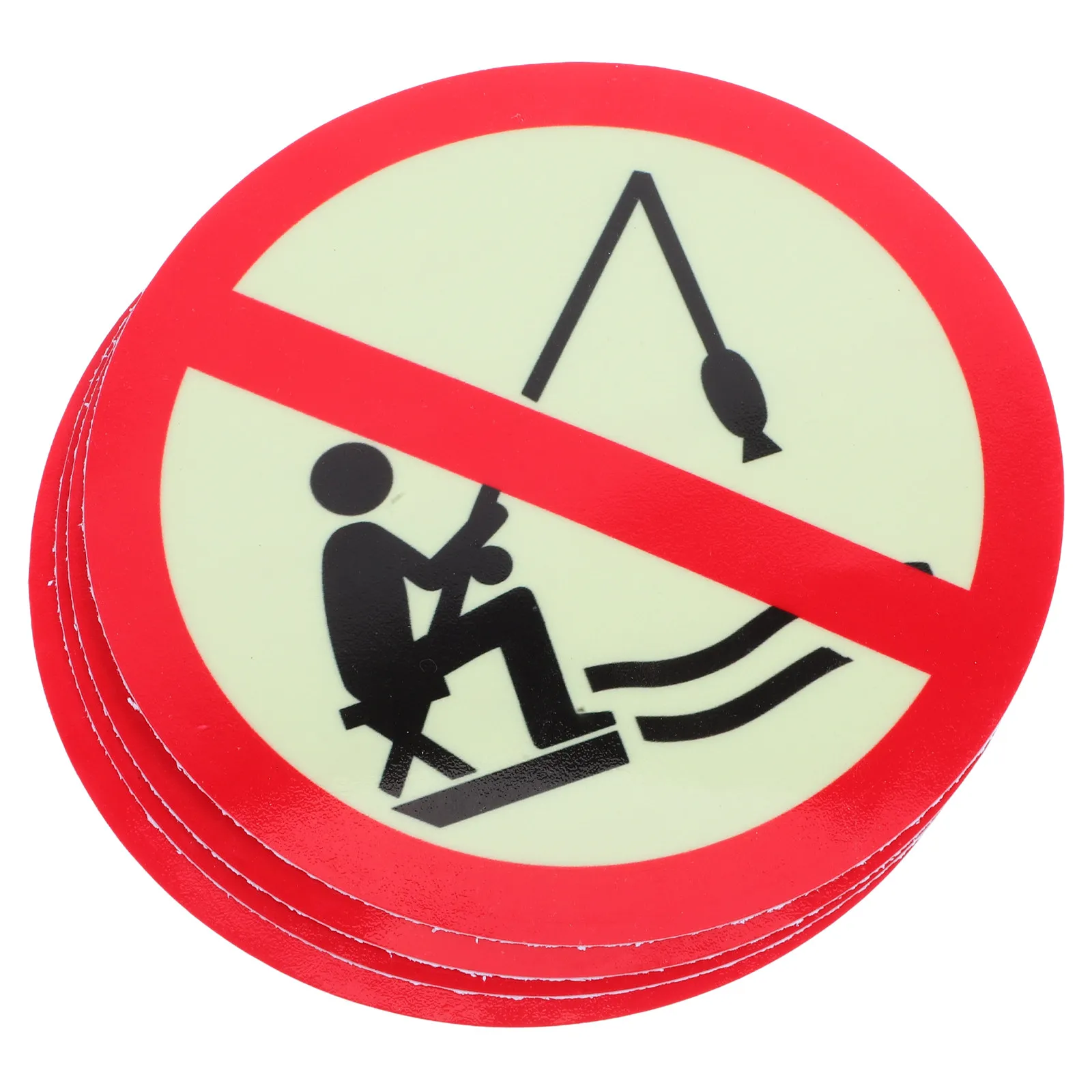 

4Pcs No Fishing Sign Self-Adhesive Luminous Warning Sticker for Parks Lakes Ponds Outdoor Use Glow in Dark Safety Decals