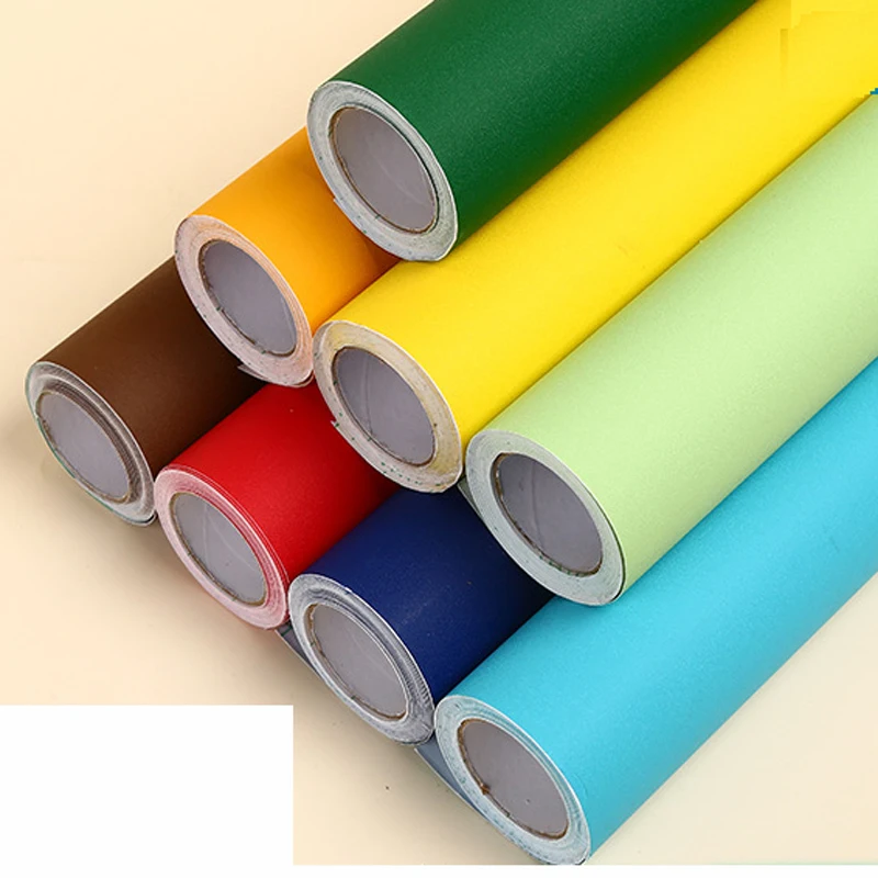 

Self Adhesive PVC Solid Color Wallpaper Waterproof Stain Resistant Rental Dorm Wall Sticker