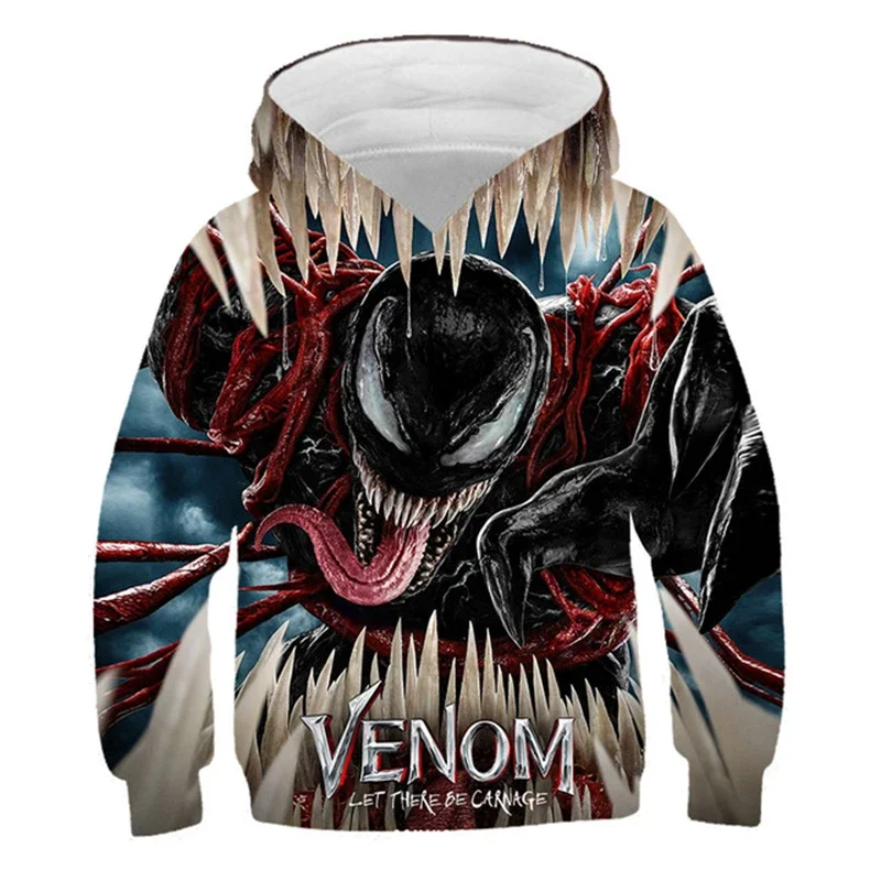 

Girls Spring Marvel Spider-Man Venom Hoodie Superhero 3D Print Baby Boy Clothes Kids Casual Sportswear Hooded
