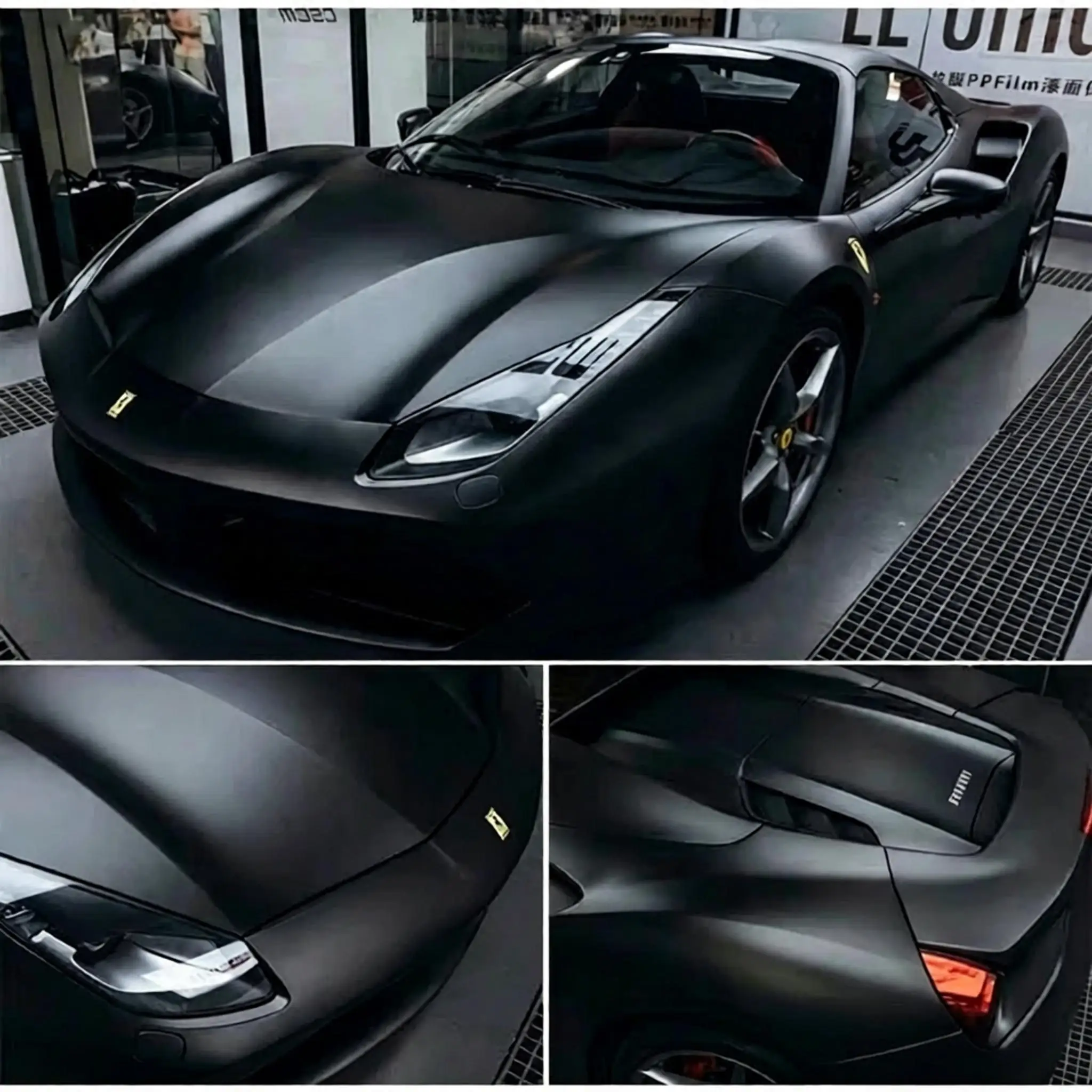 Premium PET Car Vinyl Film Super Matte Glossy Black Carbon Fiber Wrap Film Decal for Auto Accessories Motorcycle