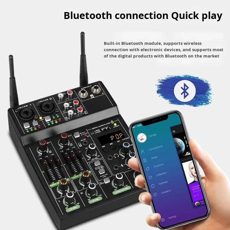 2026 Integrated Audio Mixer Noise Cancelling One-to-Two Wireless Microphone For Enabled Mixing Console For Live Sound Card