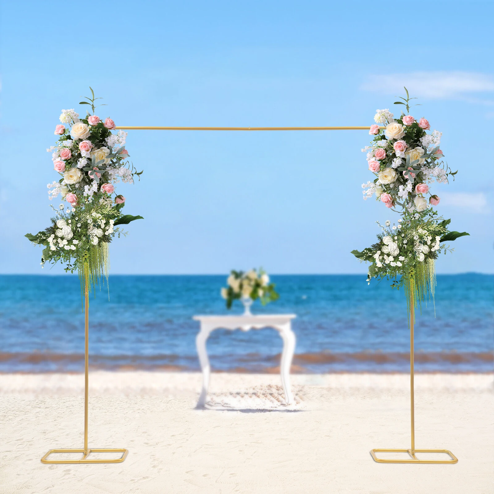Wedding Arch Rack, Gold Iron Design, 2x2.1M, Sturdy Construction, Perfect for Wedding Decorations, Birthday Parties, and Event