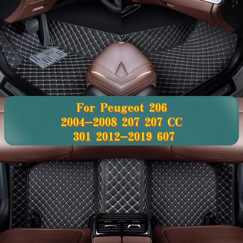 

Индивидуальный автомобильный коврик с полным покрытием для Peugeot 206 2004-2008 207 CC 301 2012-2019 607, аксессуары для салона автомобиля, ковер