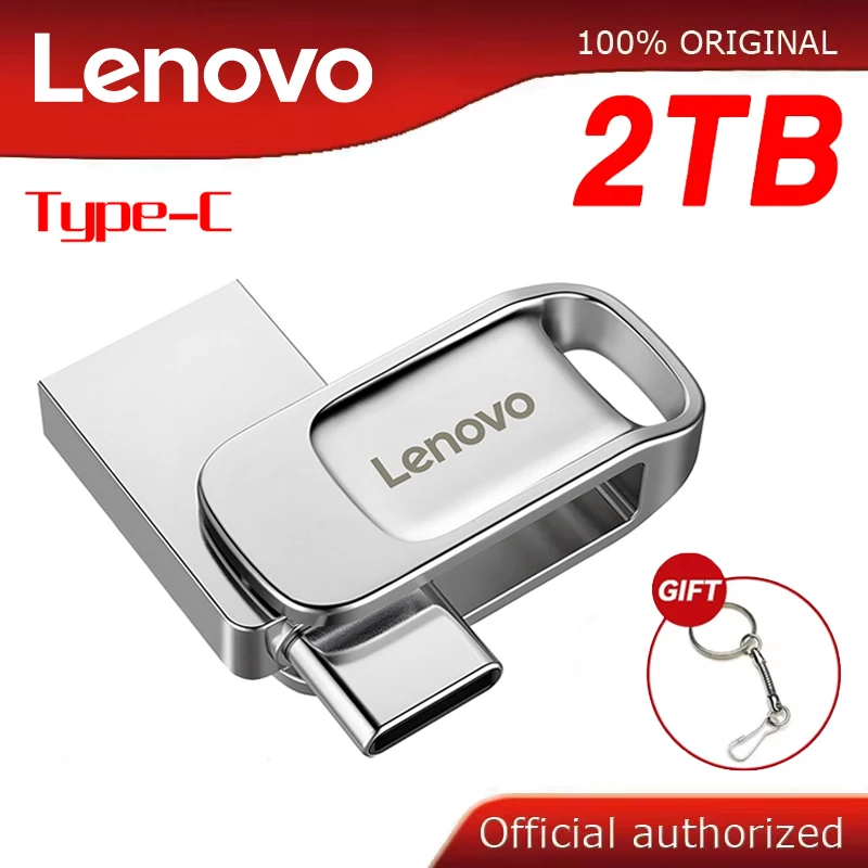 Lenovo USB 2TB 3.0 Metal Pen Drive Key 1TB 512GB Type C High Speed Pendrive Transfer Storage Waterproof Flash Drive Memory Stick