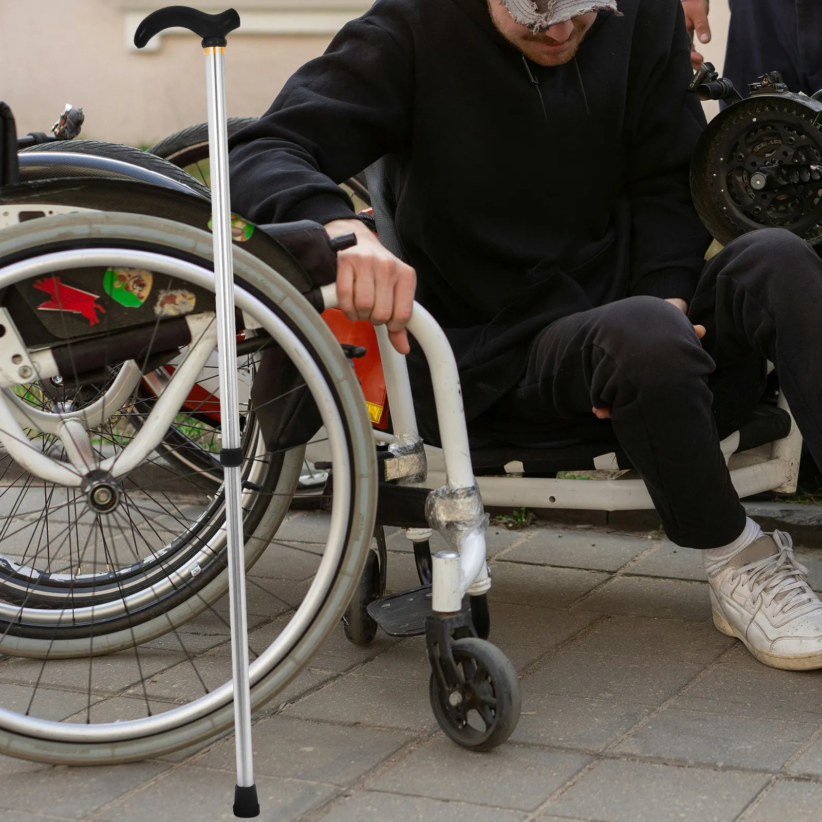 

Telescoping Cane Adjustable Height Lightweight Stable Walking Aid for Seniors Men Women Indoor Outdoor Mobility Support