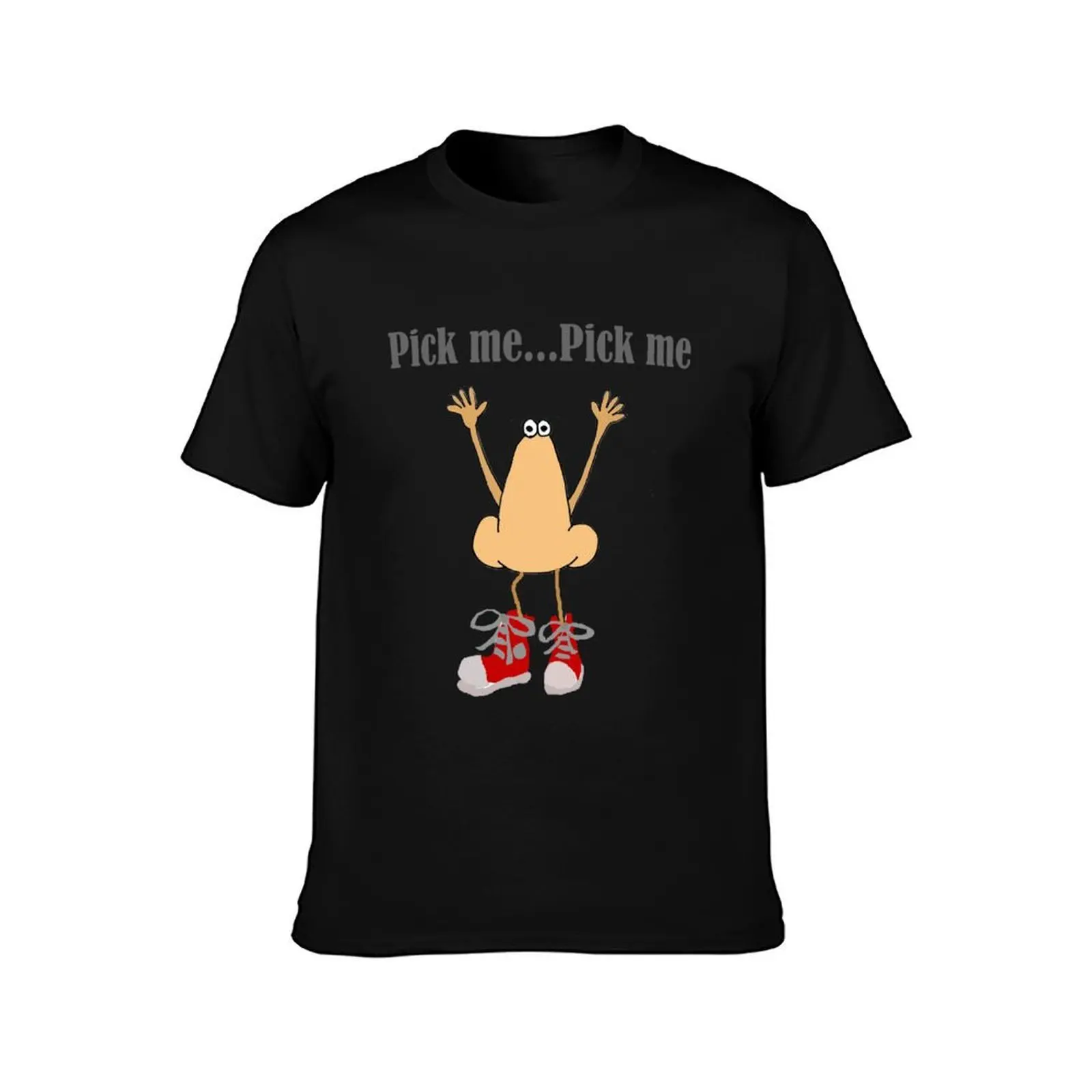 Funny Pick Me Nose Pun Cartoon T-Shirt, Summer Casual Cotton Tee, Oversized Streetwear Tops, Vintage Graphic Print, 100% Cotton