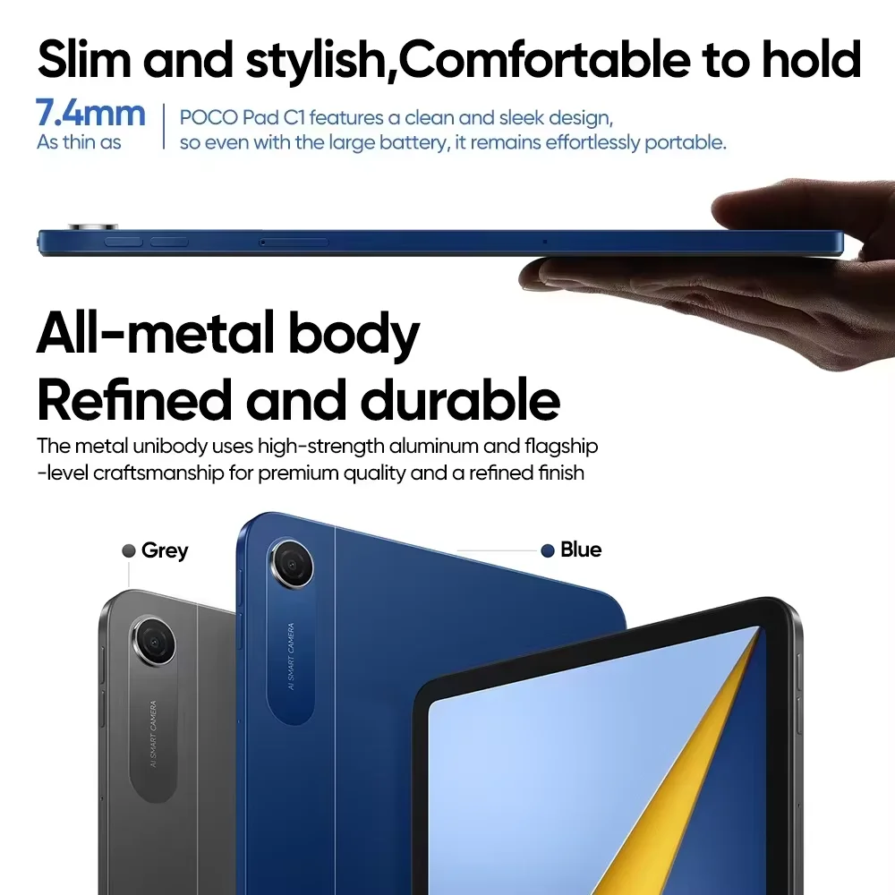 Versión Global POCO Pad C1 Snapdragon 6s 4G Gen 2 Pantalla de 9.7″ 2K 120Hz Batería de 7600mAh Carga Rápida de 18W Wi-Fi Tableta POCO 6