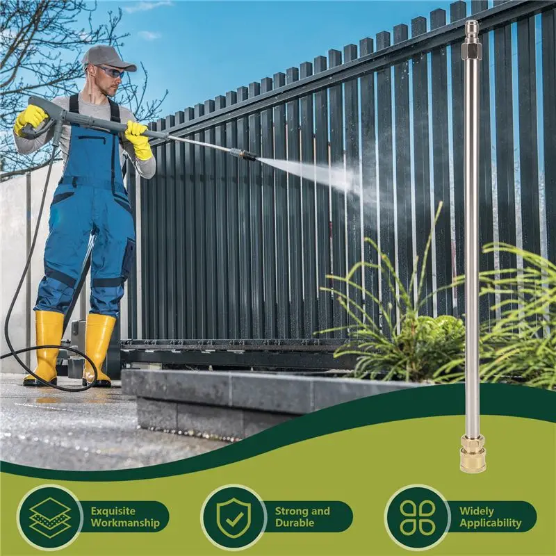 A33Z-Pressure Washer Extension Rod 15.75-Inch Stainless Steel 1/4 Inch Quick-Connect Electric Washer Nozzle