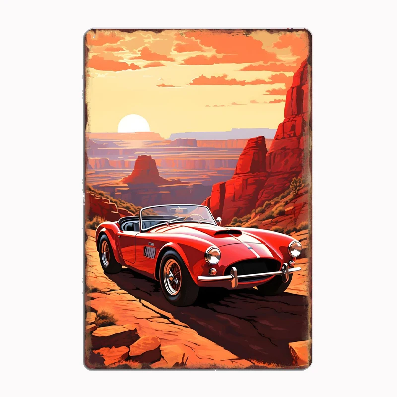 Vintage 1967 Shelby Cobra 427 Poster Metal Sign Bathroom Room Wall Decor Tin Home Decoration