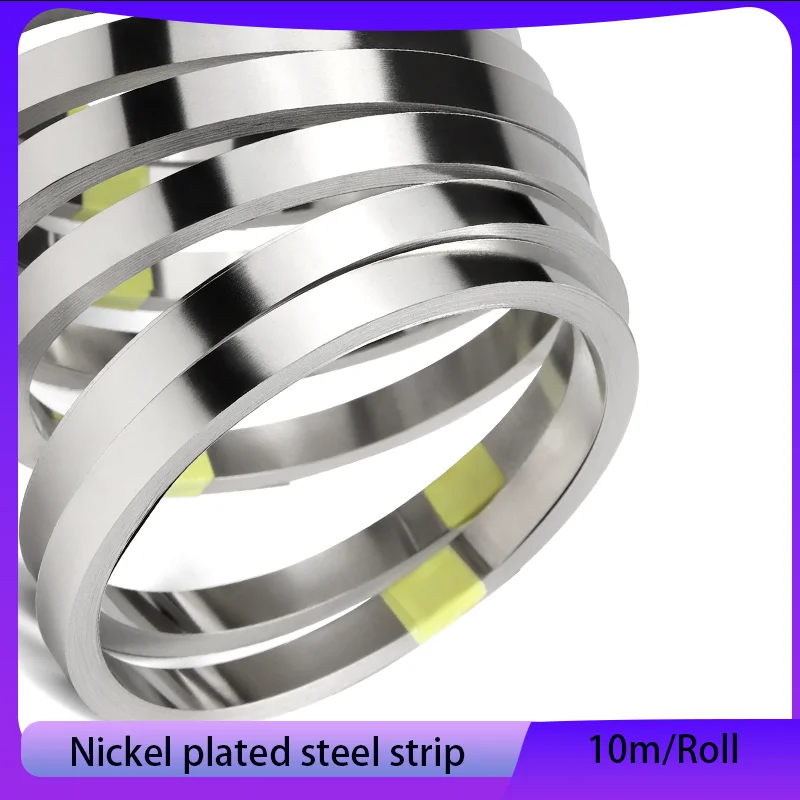 Nickel Plated Strip 18650 Li-ion Battery 0.1mm~0.2mm Welding Machine Battrey Connector Spot Weld Steel Belt 10 Meters/Roll