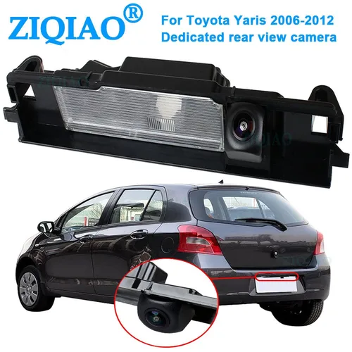 Imagen 1 del producto ZIQIAO para Toyota Yaris 2006 2007 2008 2009 2010 2011 2012 Cámara de Visión Trasera HD con Visión Nocturna HS003