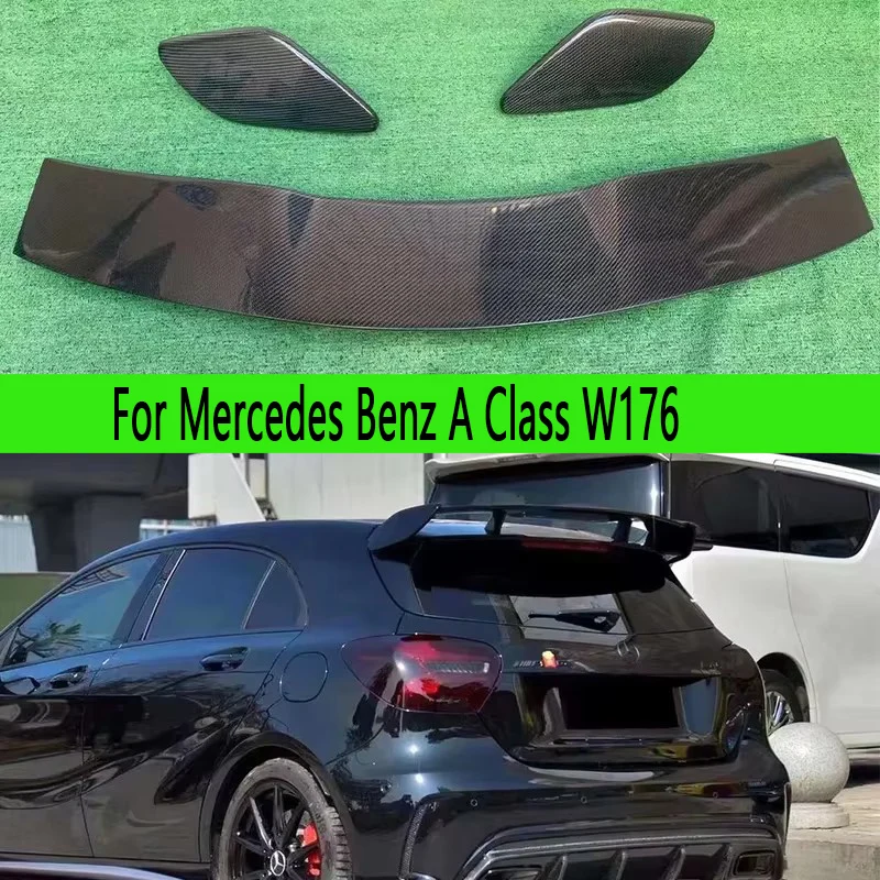 Aileron arrière en fibre de carbone pour Mercedes Benz Classe A W176 A200 A260 A45 AMG, spoiler de coffre arrière, guide d'air, déflecteur arrière.