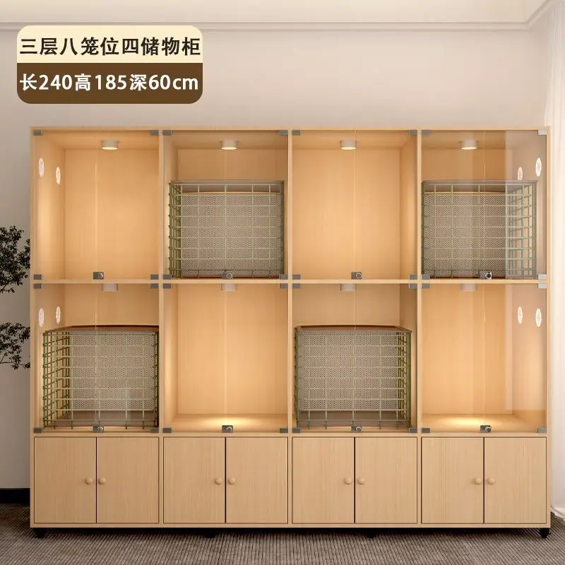 Pet store dog cage dog villa cat and integrated cabinet medium-sized small foster cabinet solid wood display
