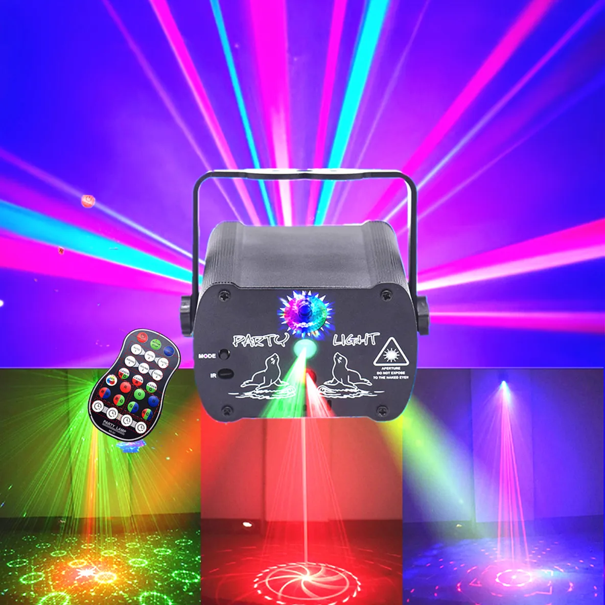 

Party lighting: DJ disco lights, disco balls, RGB voice-sensing LED fluorescent lights, strobe lights, strobe projectors
