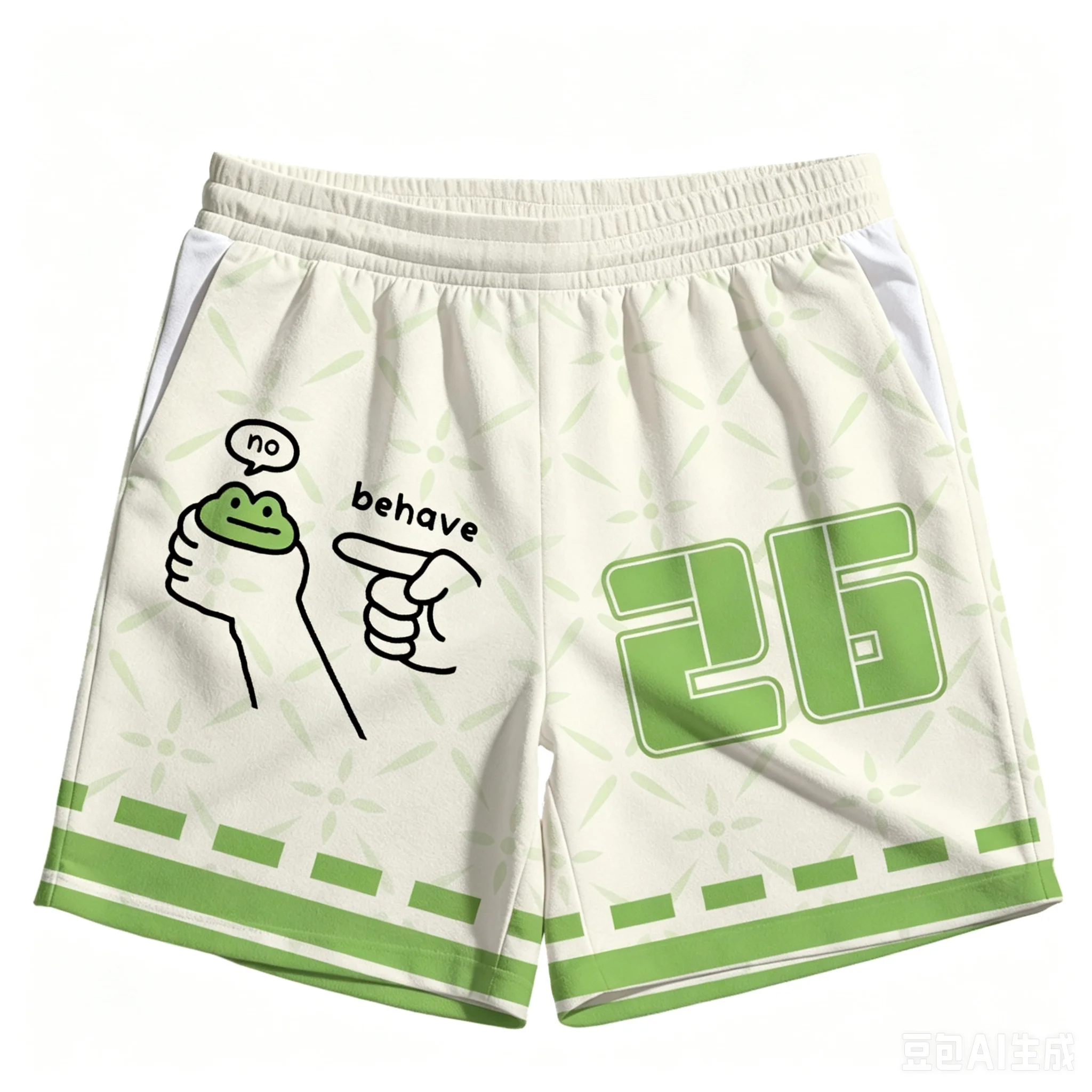 Simple and Fresh Hand Drawn Little Frog 3D Printed Casual Sports Breathable Training Daily Shorts