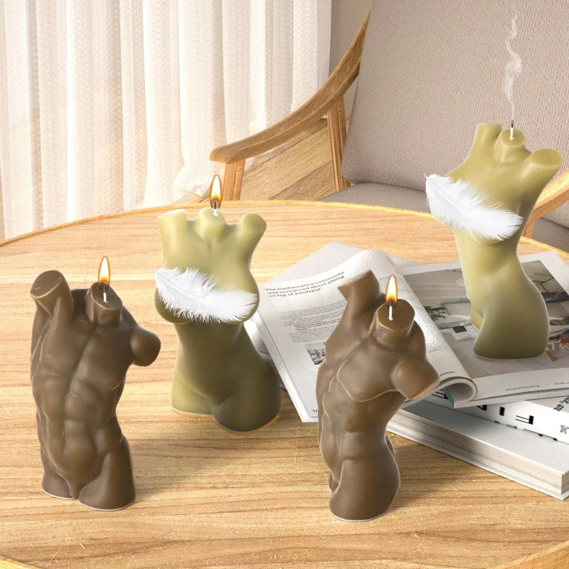 Stampo in silicone umano fai-da-te creativo mezzo ritratto aromaterapia corpo in gesso candela versare stampo regalo decorazione della casa ornamento