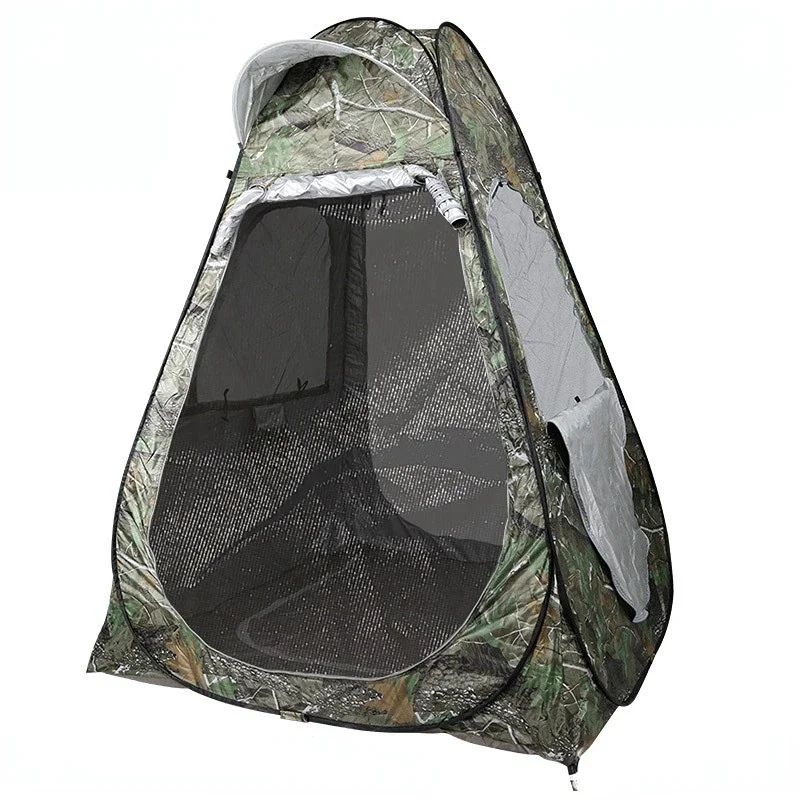 

2Doors 4sides Mesh Camouflage Ice Fishing Tent For 1Person Anti-mosquito Rain-proof Sunscreen Pop Up Quick Open 150*150*190Cm