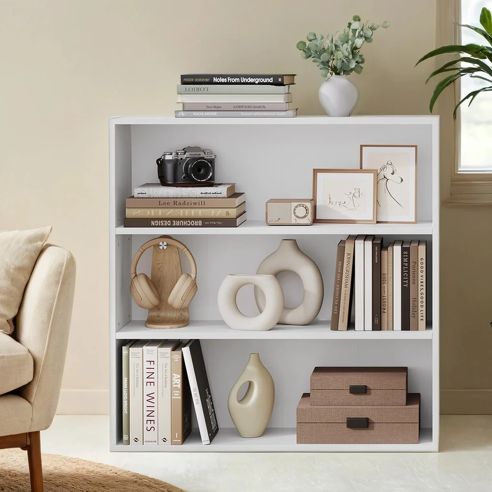 

3-Tier Bookcase for Home Office - Open Bookshelf Display with Easy Assembly, Space-Saving Storage for Books & Decor