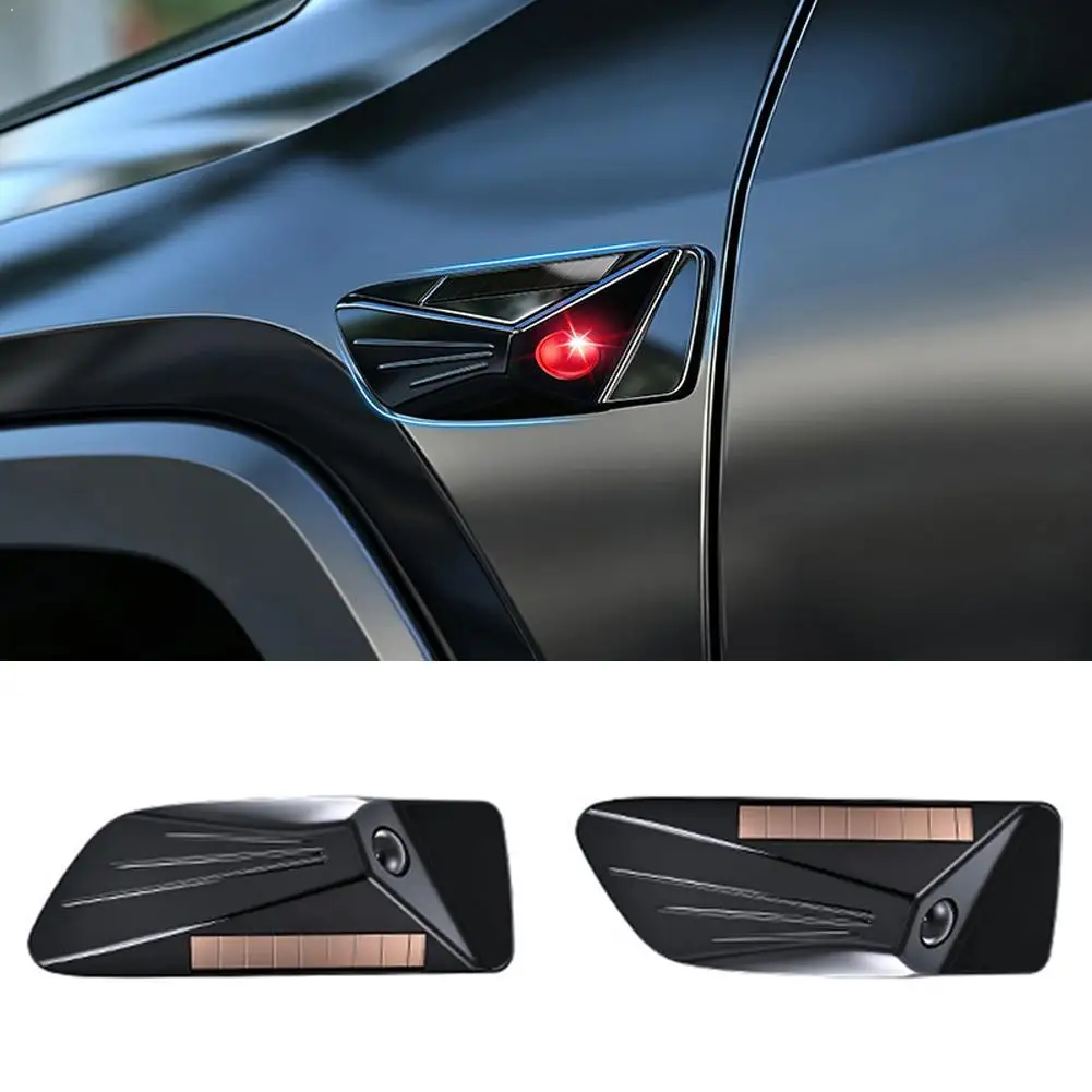 Solar Car Simulated Sentinel Warning Light Waterproof Auto Anti-theft Red Flash Alarm Lamp Vehicle Security Decor Light