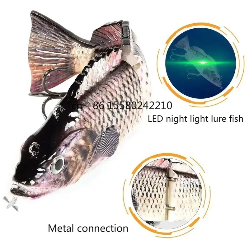 for NEW 10cm 13.5cm Automatic Swimbait Robotic Electric Fishing Lure Auto Multi Jointed Bait USB Rechargeable Wobbler