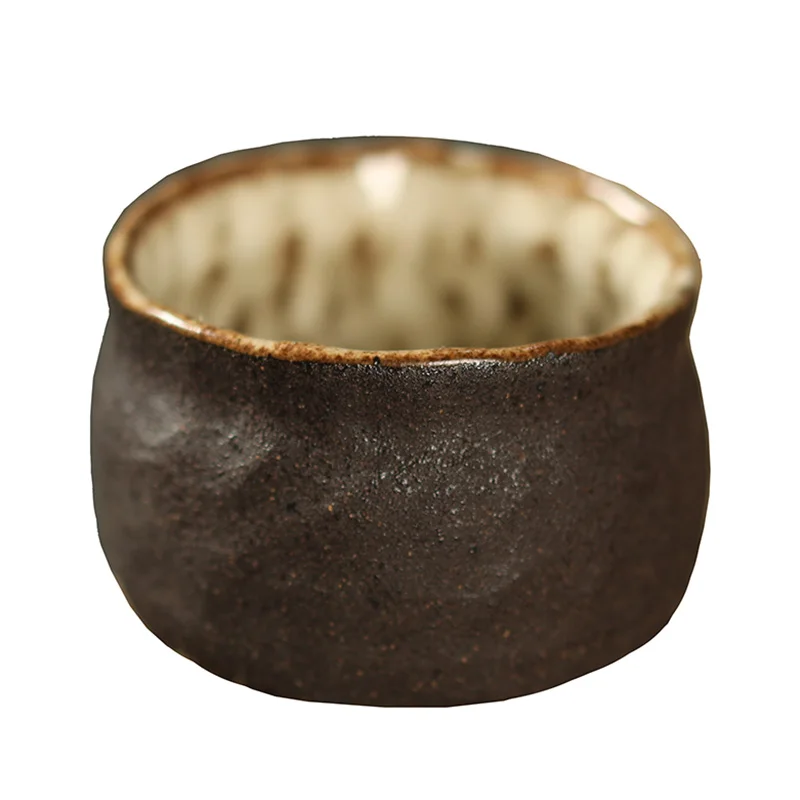 

Японская керамическая чашка, чайная чаша в деревенском стиле Gongfu, чайная чашка в стиле ваби-саби, чайная чашка ручной работы из пуэра для домашнего использования