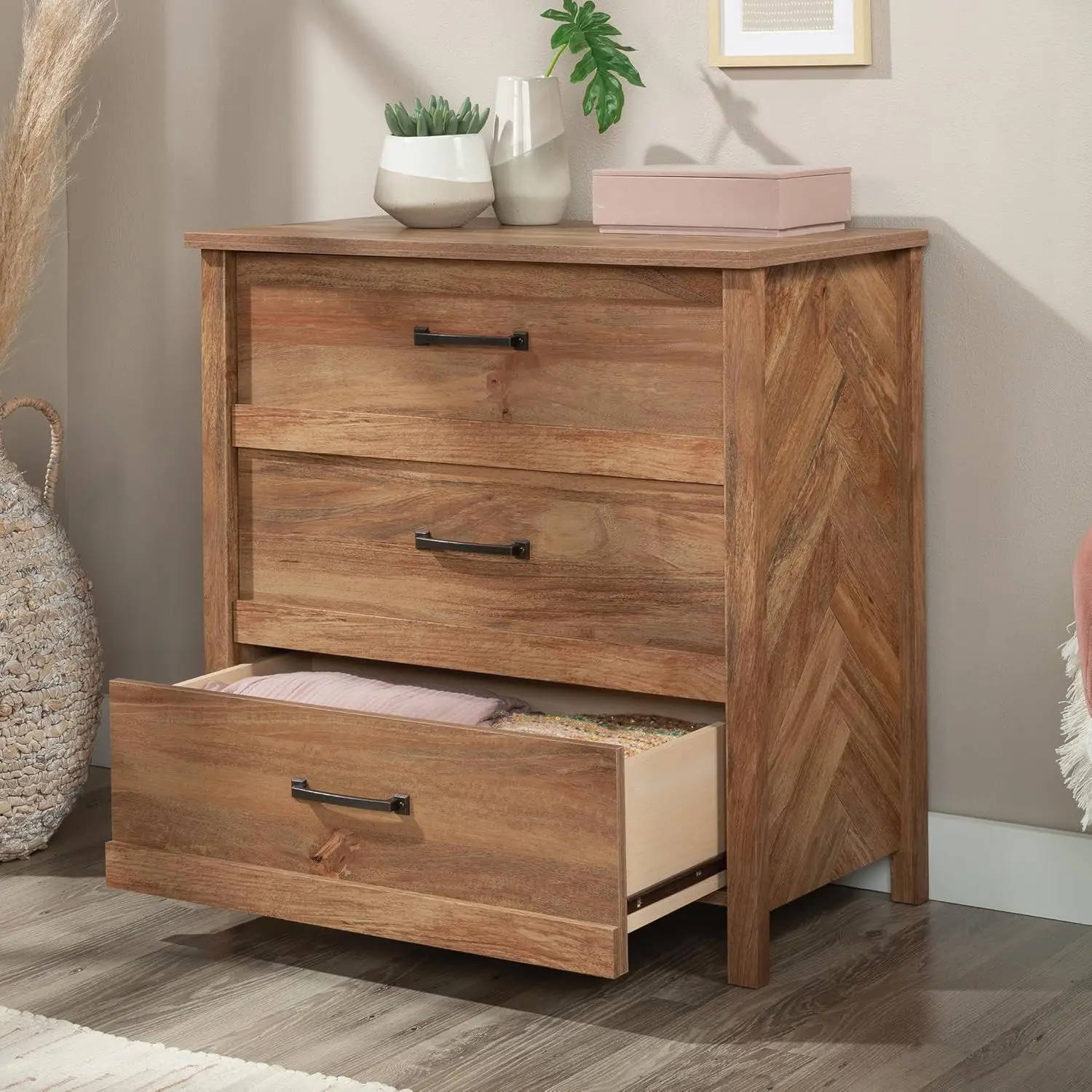 Bridge 3-Drawer Bedroom Chest, Sindoori Mango Finish