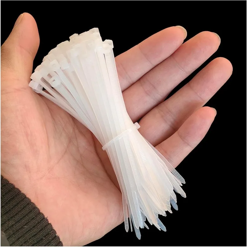 100Pcs Nylon Cable Ties Adjustable Self-locking Reusable Fastening Loop Cord Ties Straps Plastic Wire Ties for Home Office