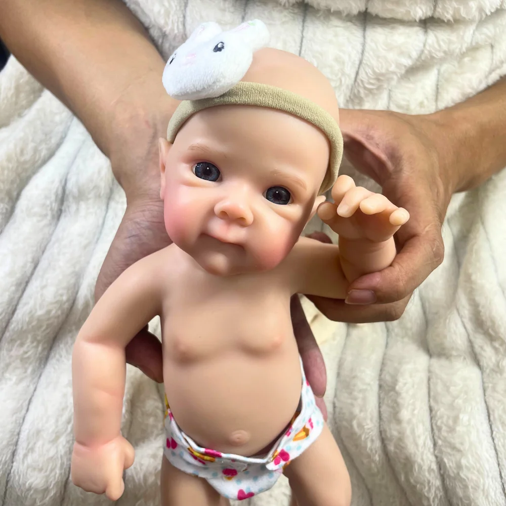 Mini 13 Inch Adorable Bettie Reborn Full Solid Silicone Baby Doll Washable Body Girl Silicone Doll Birthday Christmas Gift