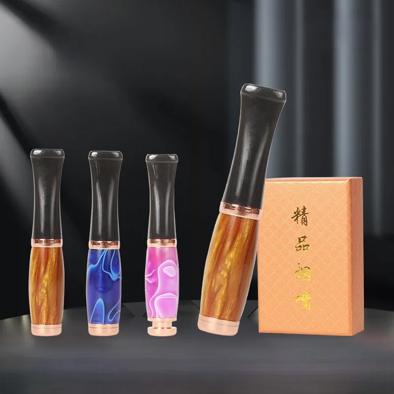

Reusable Cigarette Holder Filter Washable Mouthpiece 3 in 1 for 7.8/6.2/5.2mm Cigarettes, Metal Resin Tar Cleaner with Gift Box