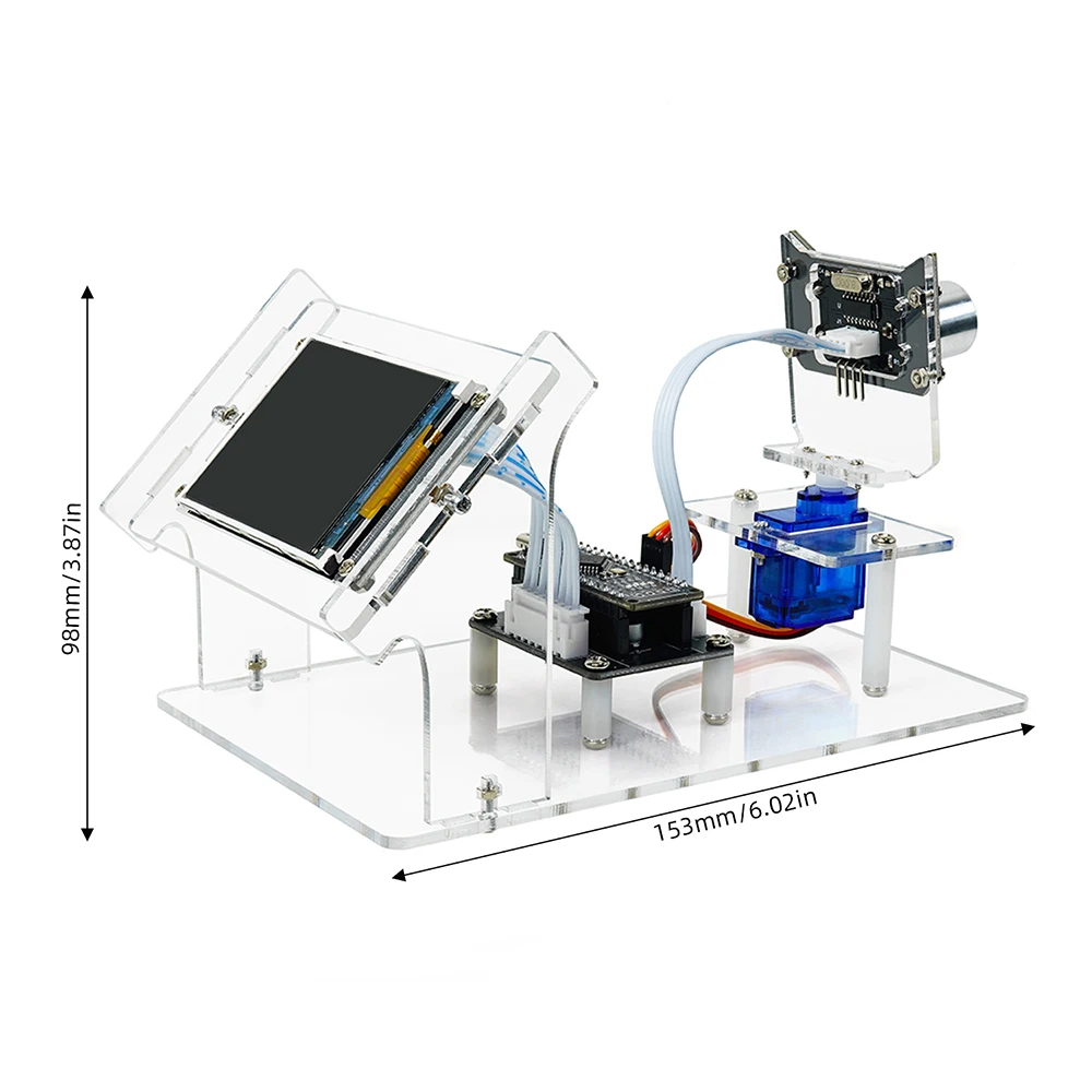 DC 5V Ultrasonic Radar Scanner DIY Kit HXFB Graphical Programming Core Board 0-180 Servo Scanning LCD Real-time Display