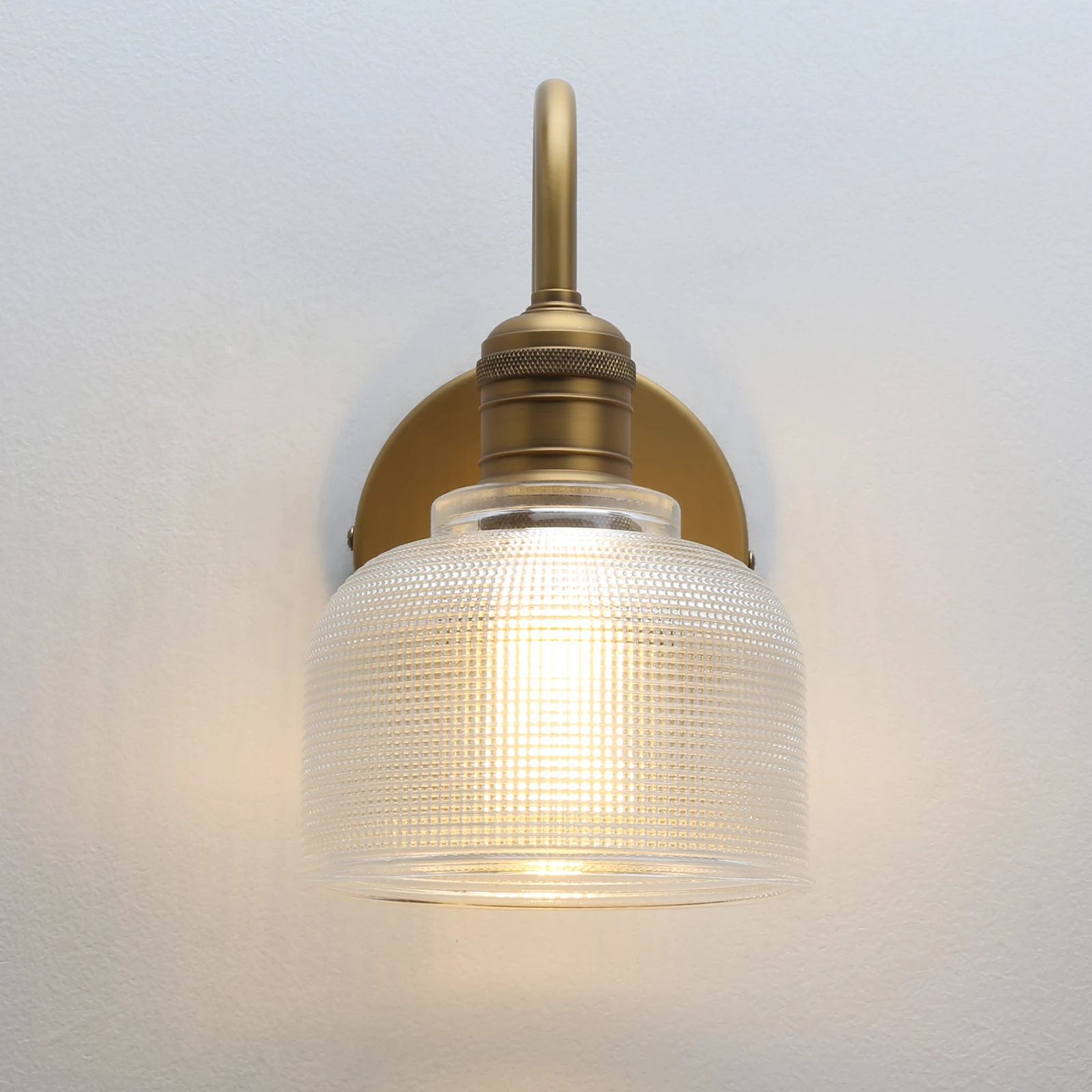 Permo Retro Wall Lamp with Bowl Shaped Glass Lampshade, Suitable for Bedrooms, Kitchens, Bathrooms, Living Rooms, Farmhouses