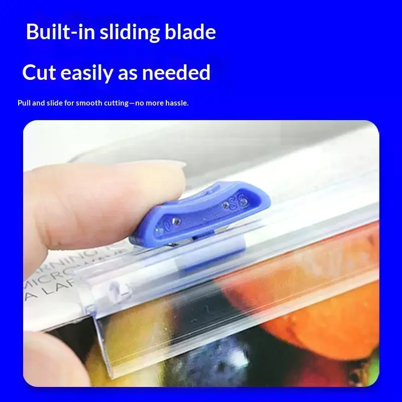 1/3Pcs Food Wrap Cutter 32/33cm Plastic Cling Film Dispenser With Slide Cutter Smooth Cutting Kitchen Storage Organizer Holder