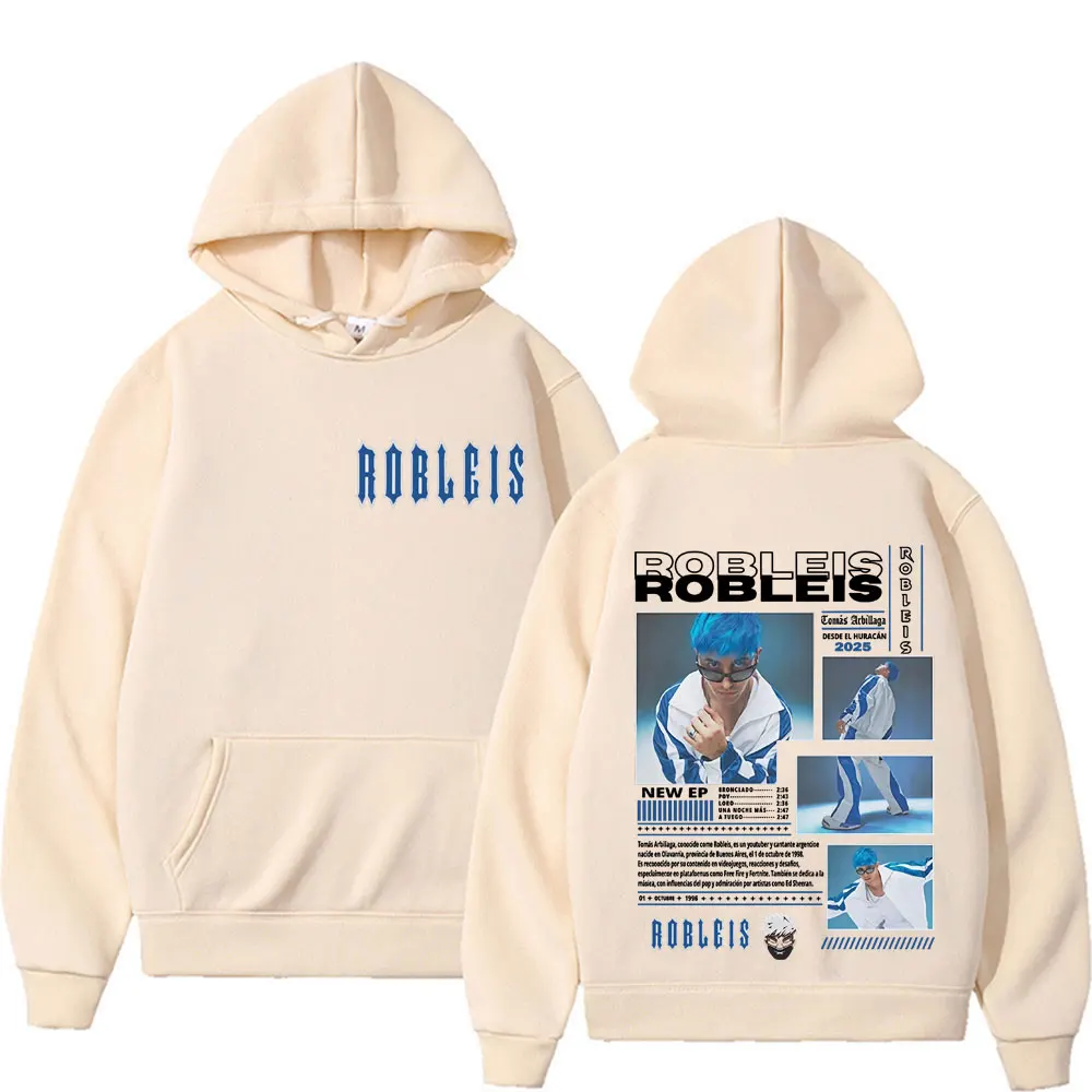 Raper Robleis Album Tour 2025 Merch Pulower Odzież Męska Estetyczna Moda Bluza z Kapturem Unisex Casual Streetwear Bluza