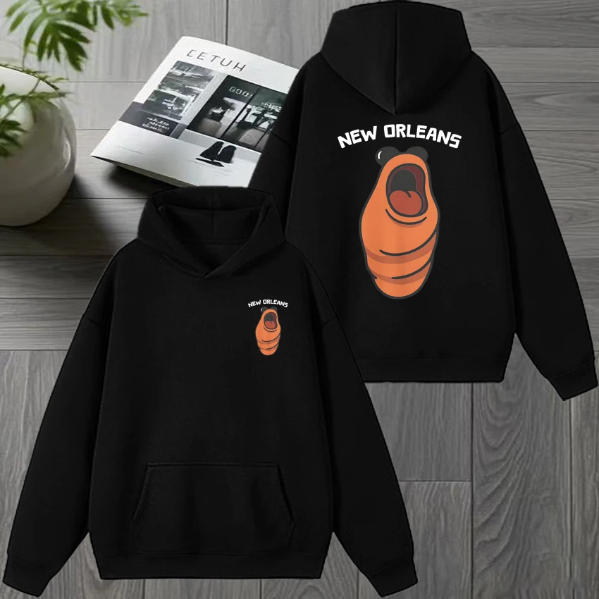 

Лидер продаж Marcus the Worm New Orleans толстовка с двусторонним принтом для мужчин и женщин флисовая забавная зимняя толстовка унисекс повседневные пуловеры