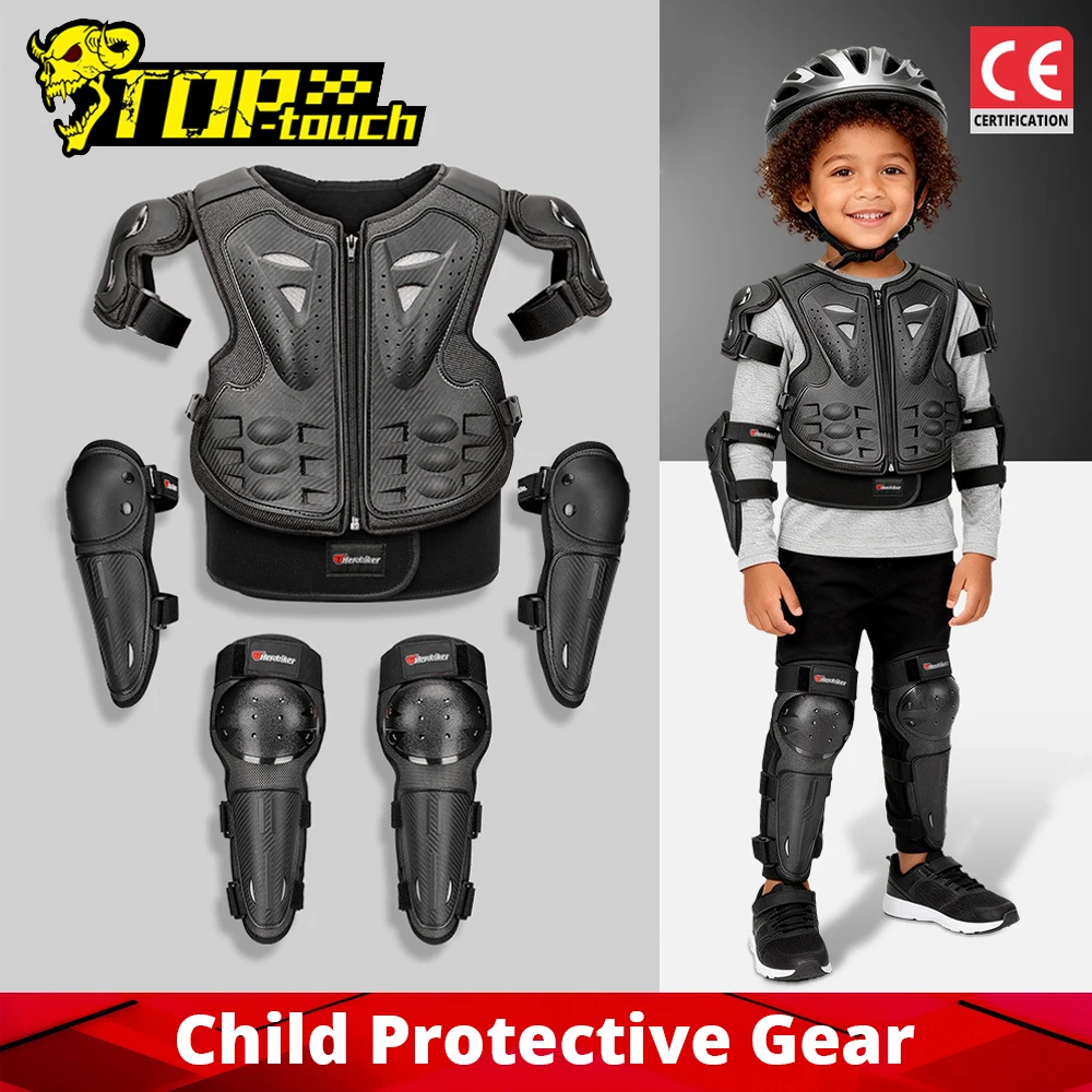 For Height 1.1-1.6M Youth Child Kids Motorcycle Armor Vest Back Protector Body Protection Motocross Full Armor Elbow Knee Pads