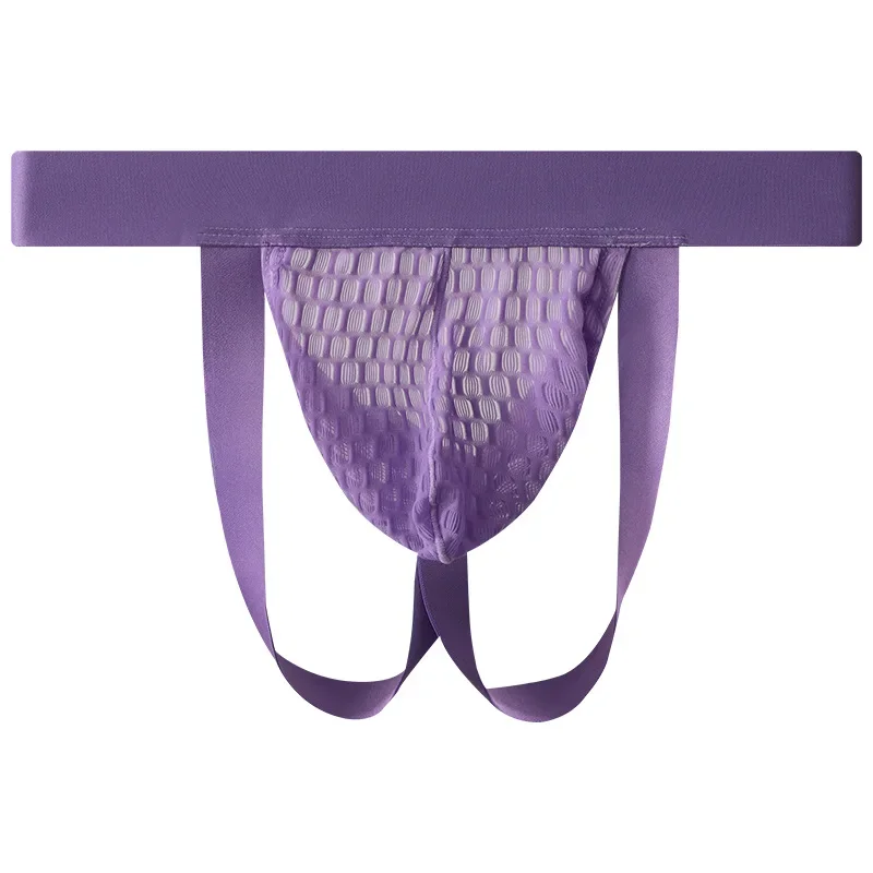 جديد 2025 ، جديد ، سراويل دانتيل للرجال ، سراويل على شكل حرف T ، منظور شبكي ، خصر منخفض ، ملابس داخلية بسيطة بلون واحد ، مكعبات مزدوجة NK26 #5