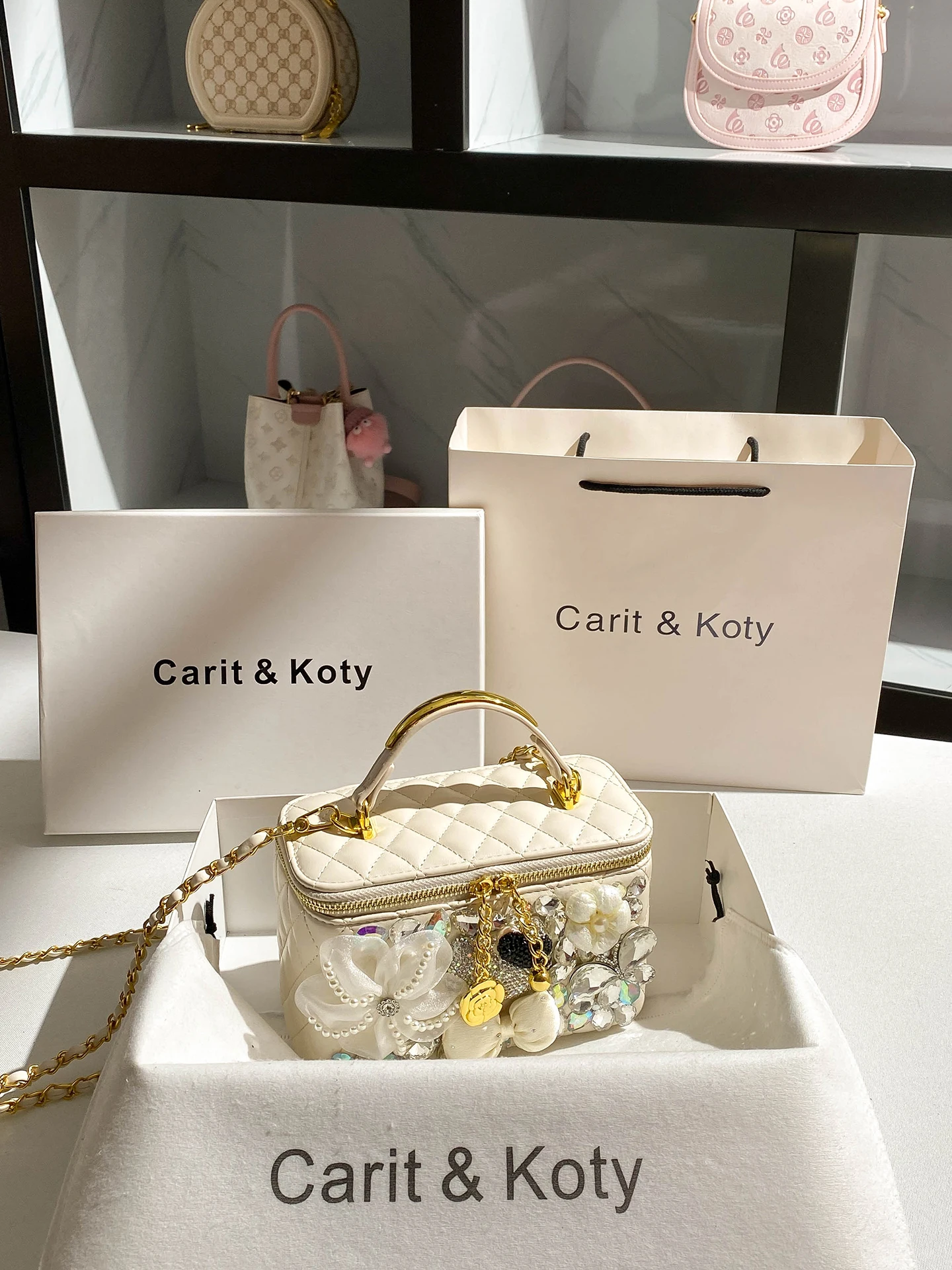 

Luxury and New Fashion Evening Party Clutch Bag with Shiny Diamond Design Women's Charming and Popular Crossbody Square Bags