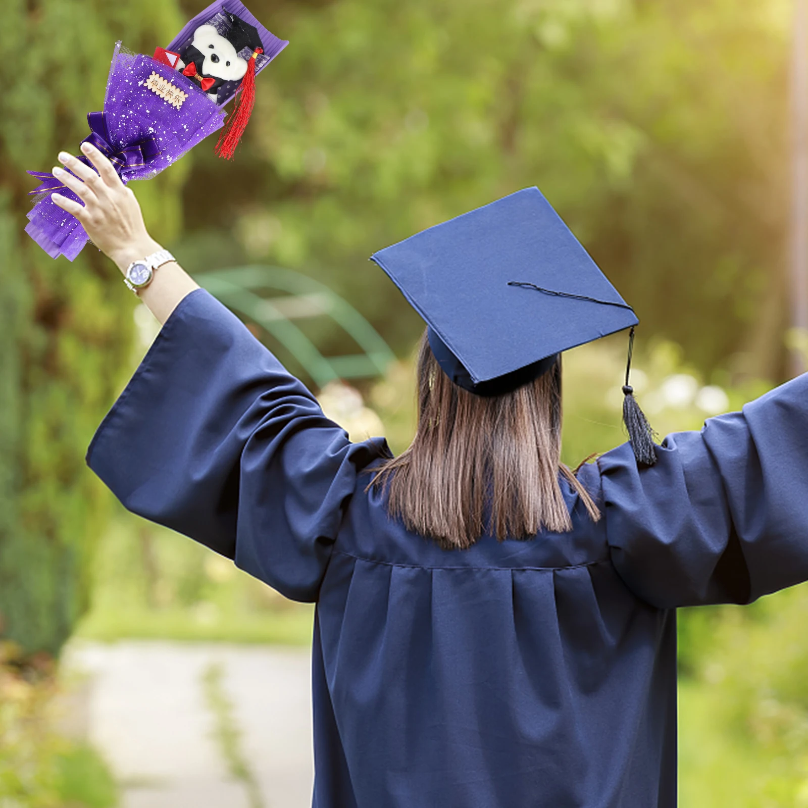 

Bear Graduation Decor Lovely Gifts Students Toys Graduation Bouquet Home Office Car Ornament