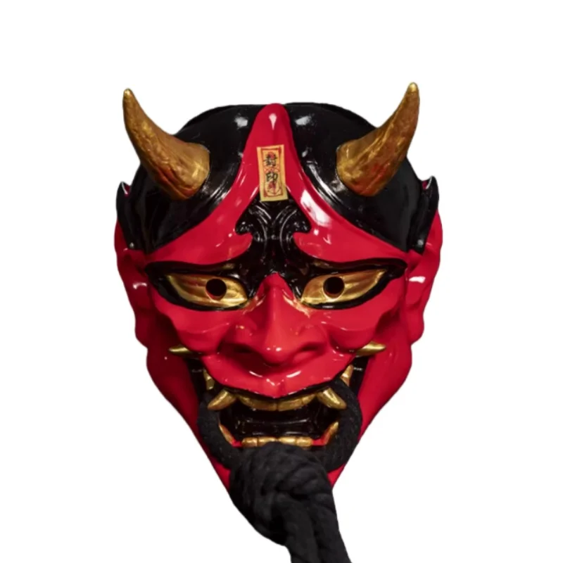 Prajna Cosplay Mask Halloween Props Men‘s Women's Resin Colorful Japanese Demon King Costume Horror Tattoos Mask Decoration