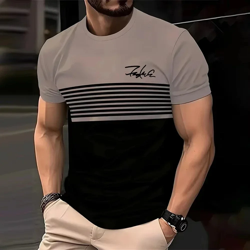 Thumbnail 2 - #52 Latest Mens Striped T-Shirts Offers