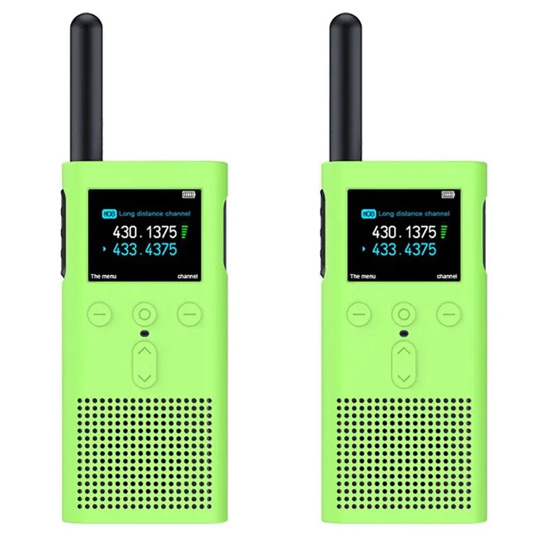 Y44A Silicone Protective Case for 2S Walkie Talkie, Anti-Drop Dustproof Cover, Green, 2X