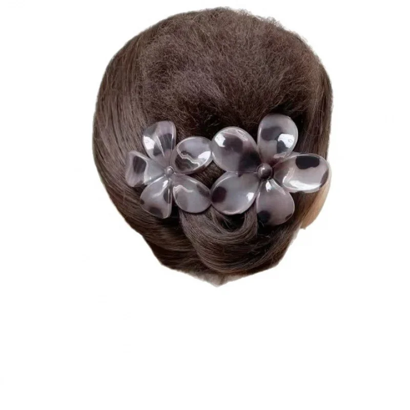 Grampo de Bico de Pato com Estampa de Leopardo Tamanho Grande para Coque de Cabelo Grosso Grampo de Cabeça