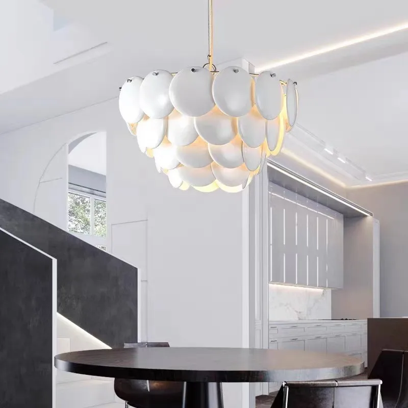 Pembridge chandelier Modern white Ceramics hanging lamp Home Decor Glass Light for Dining Room Bedroom kitchen island lights